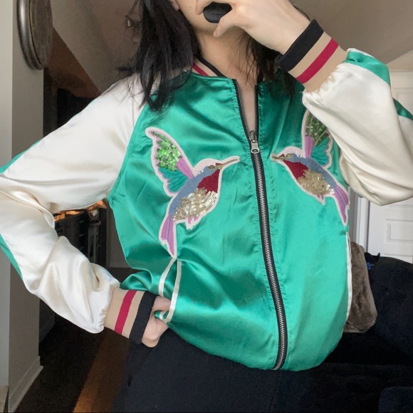 Reversible silky bomber jacket - Picture 4 of 10